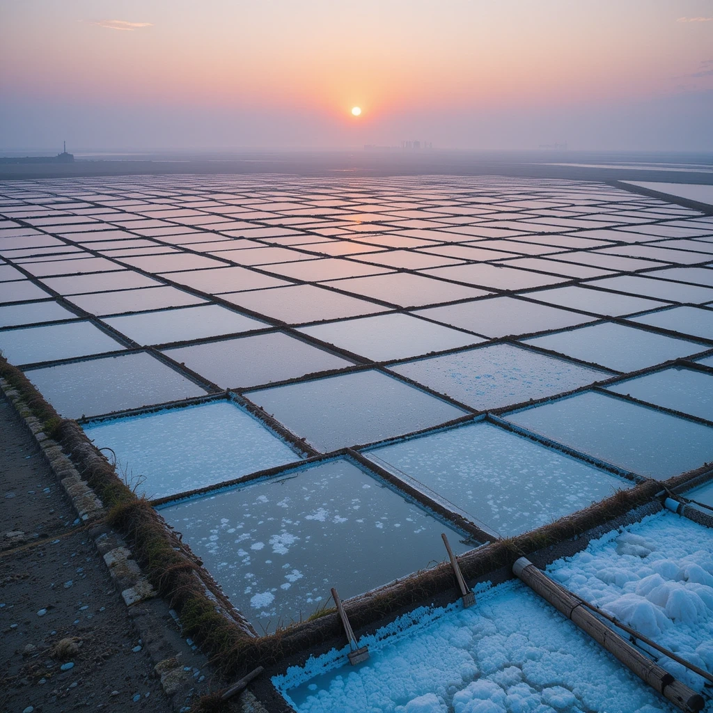 Guérande salt marshes France aerial view traditional salt pans fleur de sel sustainable harvesting