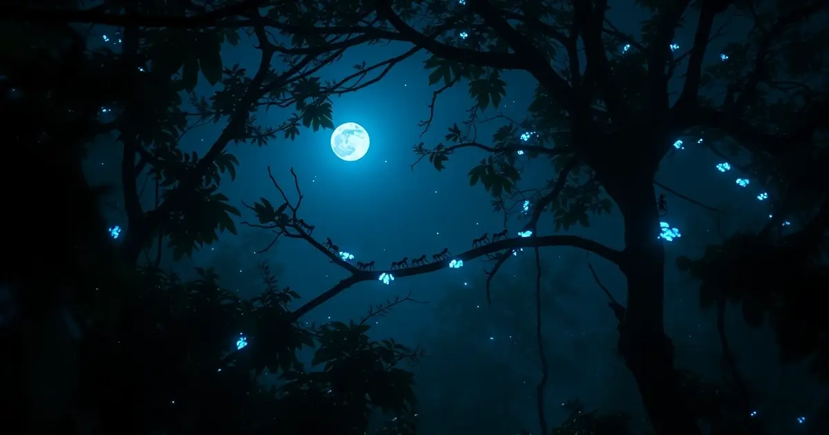 Amazon rainforest night bioluminescent fungi leafcutter ants nocturnal wildlife Peru jungle ecosystem