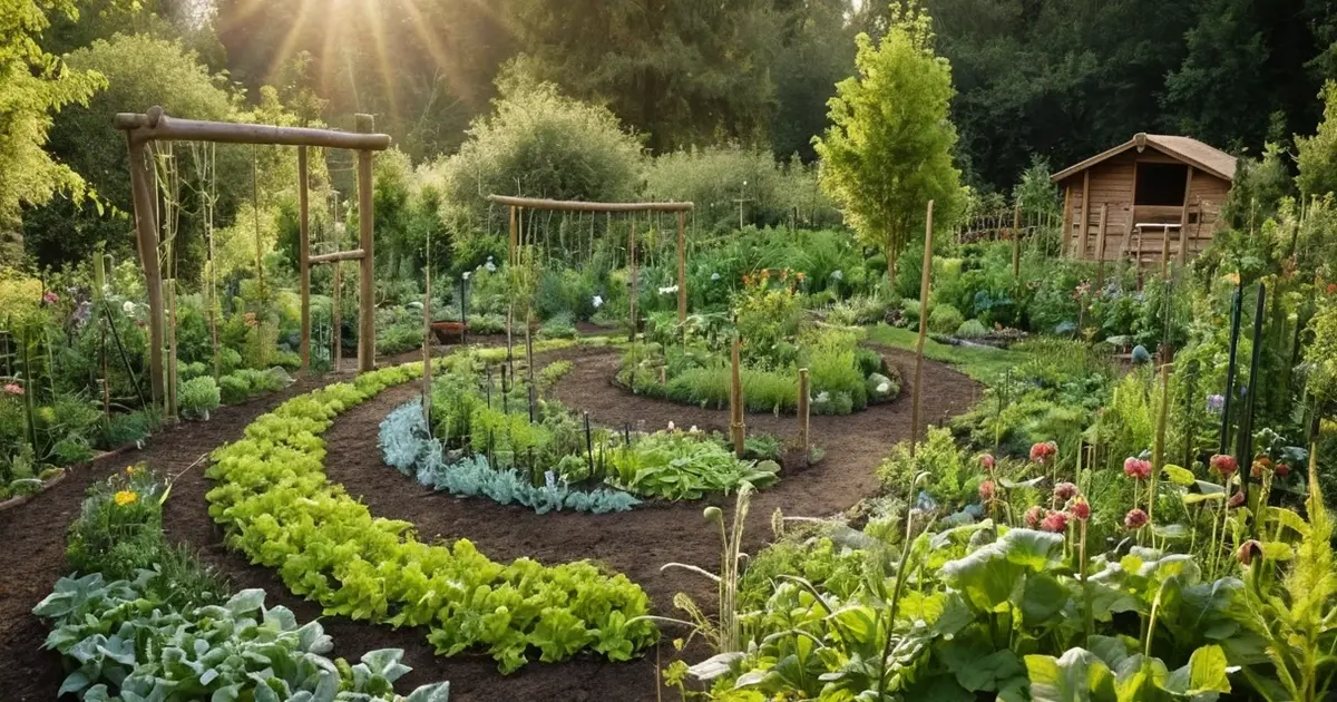 permaculture garden Dordogne forest sustainable agriculture companion planting biodiversity ecological design