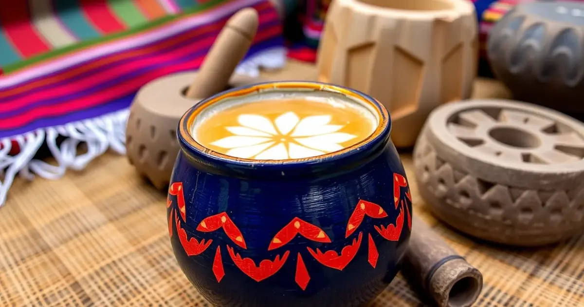 Oaxaca tejate pre-Hispanic drink jicara gourd cup foam pattern indigenous beverage Zapotec tradition ancient Mexican